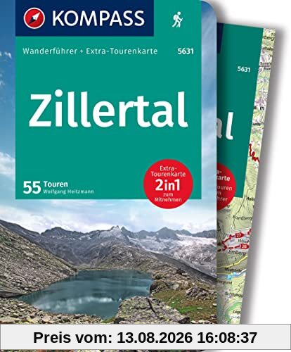 KOMPASS Wanderführer Zillertal, 55 Touren: mit Extra-Tourenkarte, GPX-Daten zum Download