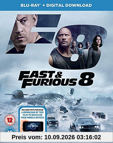 Fast & Furious 8 BD + digital download [Blu-ray] [2017] [Region Free]