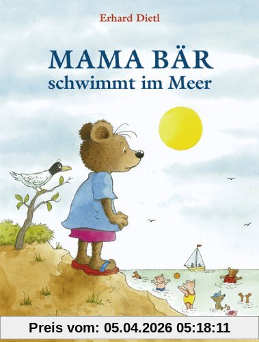 Mama Bär schwimmt im Meer