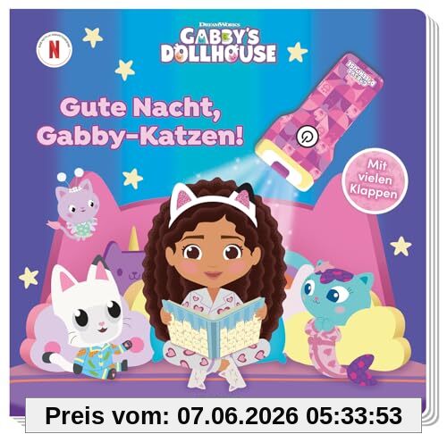 Gabby's Dollhouse: Gute Nacht, Gabby-Katzen!: Pappbilderbuch mit Klappen und mit Taschenlampe