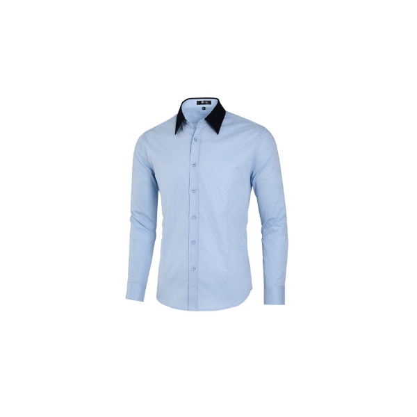 DESIGNER\u2019S Camisa de manga larga azul-blanco estilo \u00abbusiness\u00bb Moda Camisas de vestir Camisas de manga larga DESIGNER’S 