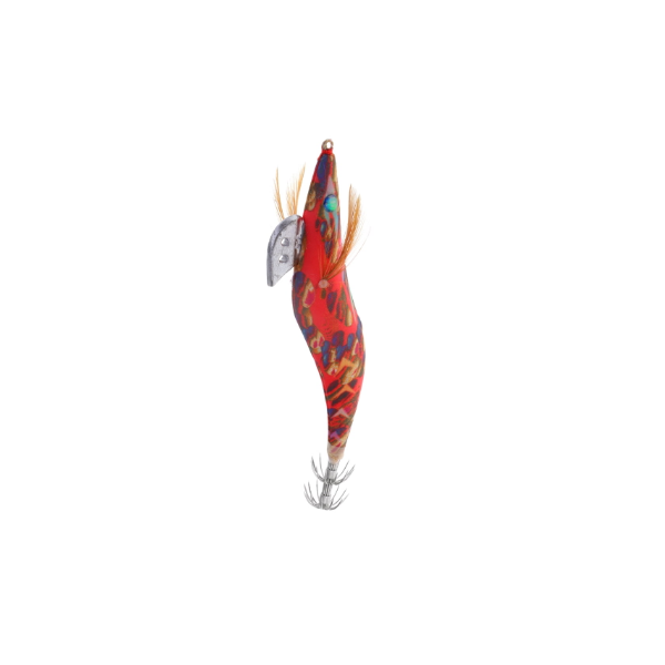 Señuelo Biónico Con Diseño De De Simulación Artificial Con Anzuelo De Calamar Rayas Rojas Sunnimix Señuelo De La Pesca Del Camarón