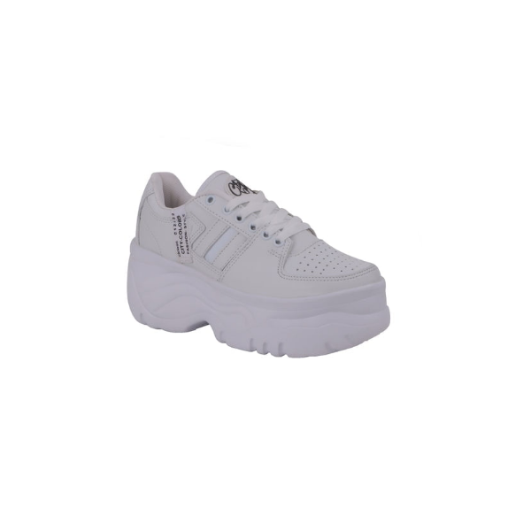 298-27 Tenis Sneakers Blancos Plataforma 8 Cm Mujer Cklass 298-27