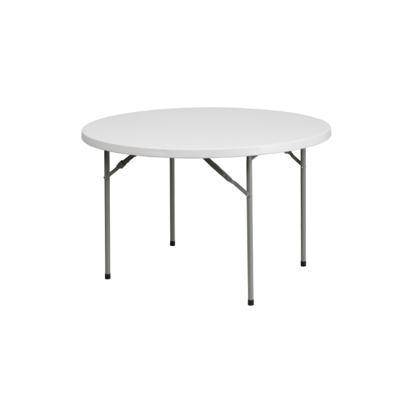 MESA REDONDA PLEGABLE 121.8 X 73.6 CM BLANCO POLIETILENO