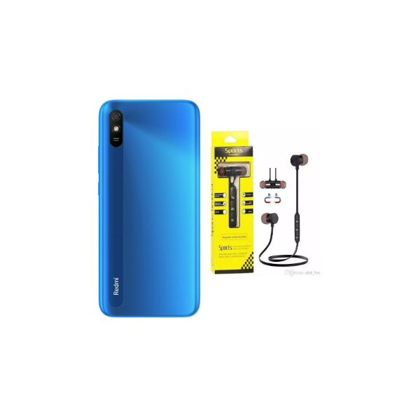 Smartphone Xiaomi Redmi 9a 4gb 64gb Octa Core Azul + Audifonos Manos Libres Bluetooth Sport Contra A Xiaomi Redmi 9a Azul 4gb + Audifonos