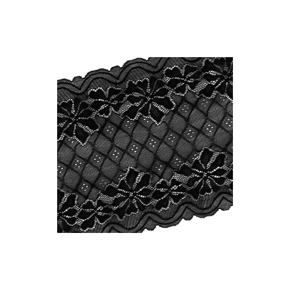 negro 66122 3 metros de largo Vintage estilo Floral negro bordado encaje cinta aprox 6,5 cm de ancho Full tres 