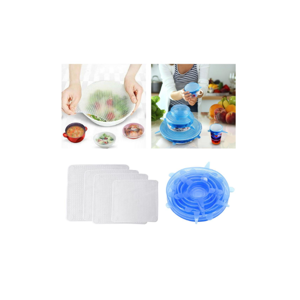 Set Reutilizable Fresco Mantener Wrap Silicona Extender succión Tapa-Bowl Cacerola Cubrir los Alimentos Cocinar la Cacerola Tapas de derrames SUNXIN 6pcs 