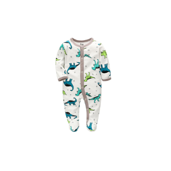 Mameluco para Bebés Niño Niña Mono Sin Mangas Dinosaurio Impreso Pijama Body de Algodón Traje de Dormir Pelele Ropa de Verano 