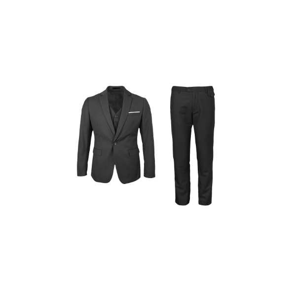 Blazer+chaleco+pantalón Los hombres tres piezas Slim Fit rayas verticales traje de los hombres padrinos formales esmoquin pantalones 