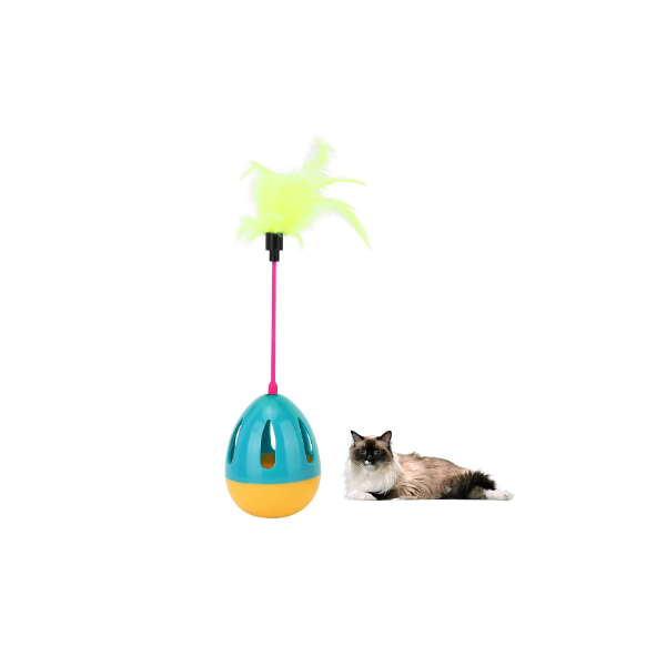 con campana y peluche juguete divertido para mascotas Palillos de plumas interactivos para gatos colorido Gespout 