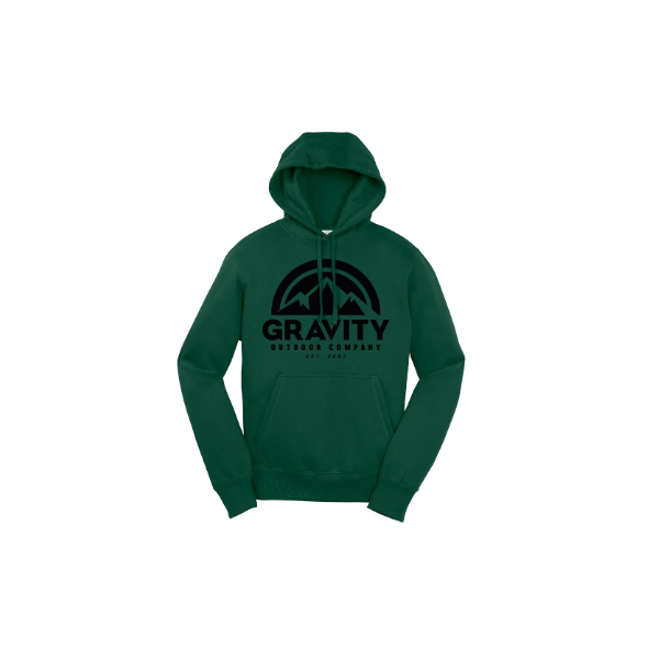 Suéter Con Capucha Para Hombre Gravity Outdoor Co. - Forest Green - Logotipo Negro - Xl Gravity Outdoor Co. Sudadera