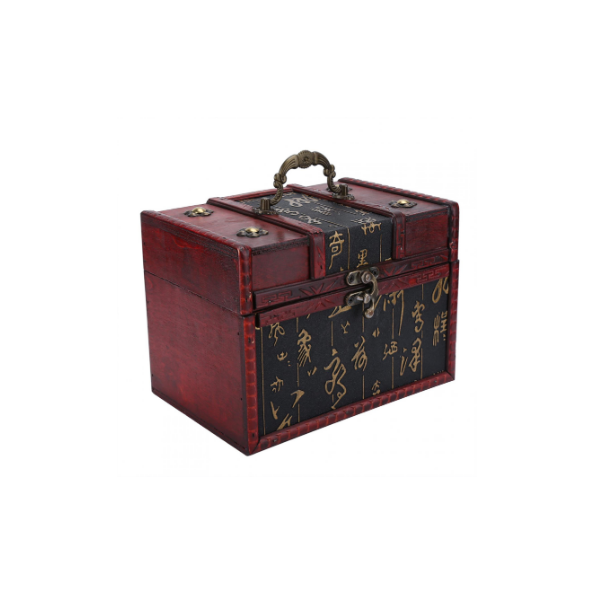 tamaño: L alcancía de madera vintage con cerradura de contraseña POHOVE Cofre de tesoro de madera vintage caja de madera del pecho del tesoro para regalo 