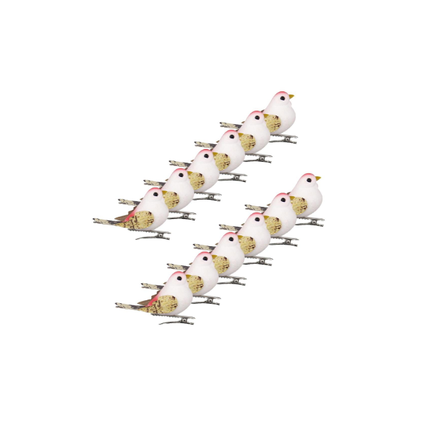 Garneck 12 Piezas de Espuma Artificial Pájaro Realista Pájaro Pluma Simulación Pájaro para Bricolaje Artesanía Árbol Decoración Jardín Ornamento Pascua Huevo Decoración 