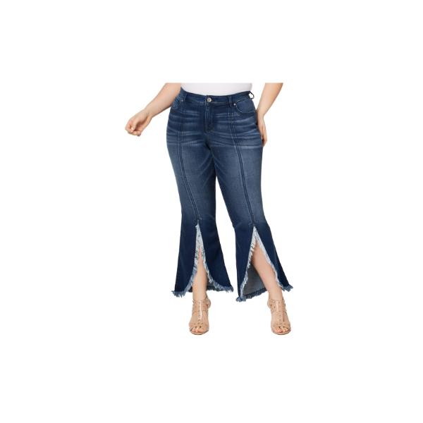 Pantalón Pineda Jeans Acampanado Tiro Alto Color Blanco Para Mujer