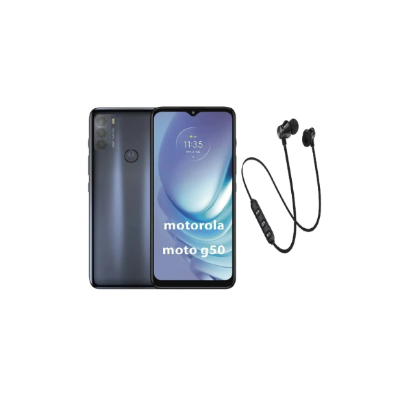 Motorola Moto G50 5g 128gb Dual Sim 4gb Ram Gris Acero + Audifonos Bluetooth Inalambrios Magneticos Motorola G50-gris + Audifonos