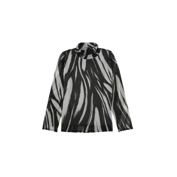 Alfani Womens Zebra Pullover Blusa Negro Grande Alfani Pull-over