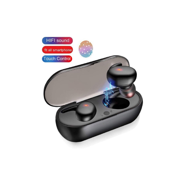Audífonos Bluetooth Gemelos Sport Con Caja De Carga Negros Contoysa On Ear