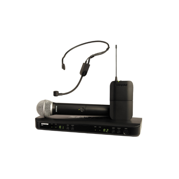 Micrófono Blx1288/p31 Shure Inalámbrico De Mano Y Micrófono Diadema Shure Receptor De 2 Canales