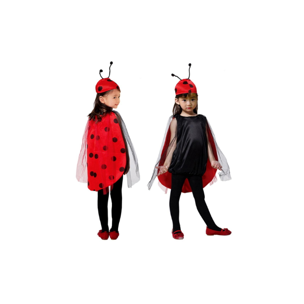 FZCRRDU KOCCAE Disfraz de Mariquita Milagrosa para Niña Halloween Ladybug Viste A Cosplay Leotardo Bodysuit con Lunares Niños Disfraz Heroína Super Bug Mariquita niña infantil para Carnaval 