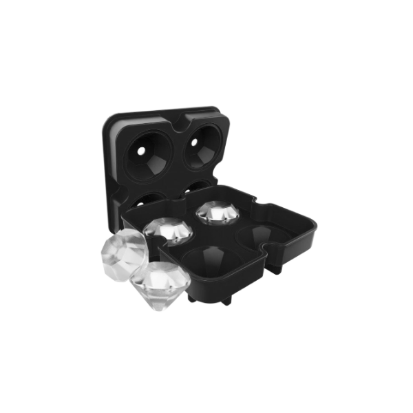 4 formas diferentes forma de bola de diamante forma cuadrada Quacoww 4 bandejas de silicona para cubitos de hielo 