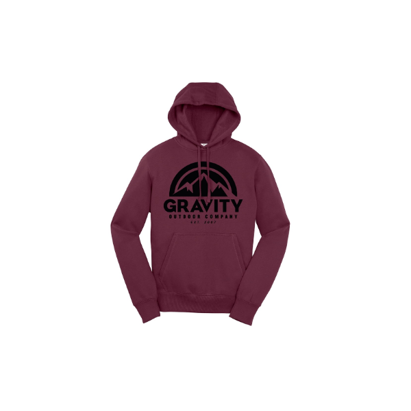 Suéter Con Capucha Para Hombre Gravity Outdoor Co. - Maroon - Logotipo Negro - 2xl Gravity Outdoor Co. Sudadera