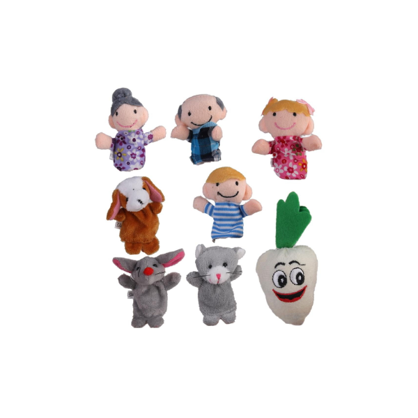 YeahiBaby 6 unids Felpa Dedo marioneta Juguetes Familia Dedo muñeca Juguetes de Mano para niños bebés Hablando Historia niños cumpleaños Fiesta favores 