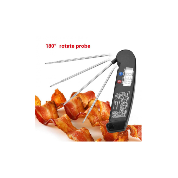HUALANS Termómetro Digital de Cocina Pollo Ideal para Carne de Res Barbacoa Verduras garanta de por Vida etc Camarones -Caslant Termómetro Digital con Poste Largo y la Pantalla LCD 