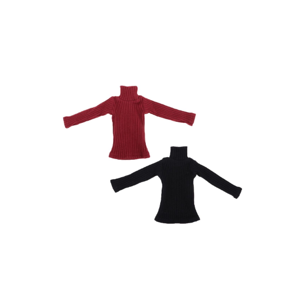 Suéter De Cuello Alto Para Hombre 1/6 E Acción De Juguetes Calientes Pulgadas Rojo Y Negro Baoblaze Suéter De Figura Masculina De Acción