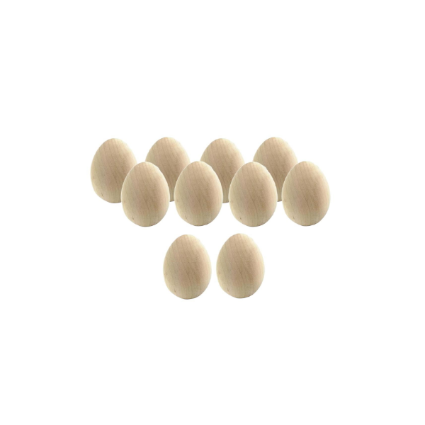 6x4,5 cm Mano Sonajero Educación con Extraíble Yema de Huevo Ø 4,5 cm Niños Juguete Madera Huevos en Blanco y Marrón 