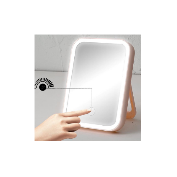 Aumento de 1x 7X Espejo de Maquillaje LED Doble Cara Rotación de 360º con Pantalla Táctil VOXLINK Espejo de Maquillaje con 21 Luces LED 