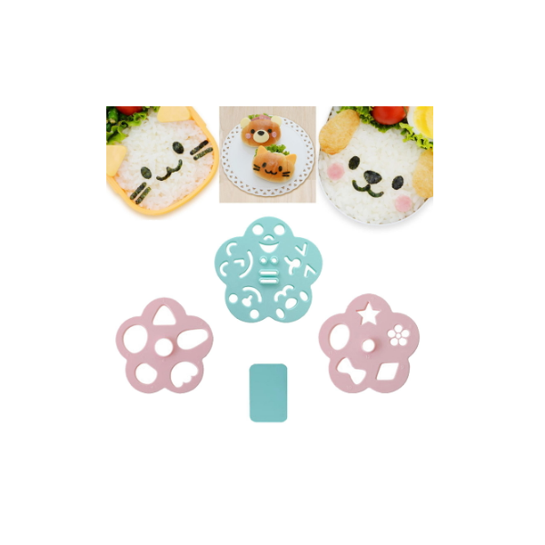 hogar camping escuela Fmlkic juego de moldes de bolas de arroz superficie antiadherente segura y saludable para restaurantes de sushi moldes de sushi lindos moldes de onigiri para perros y gatos 