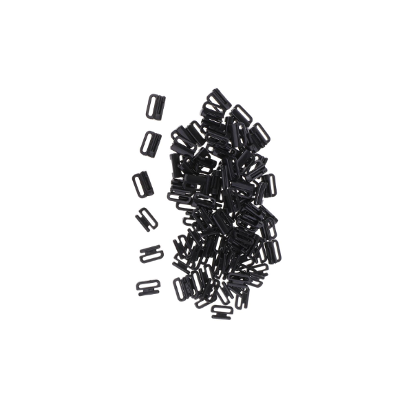 50pcs Hebilla De De Plástico Diy Lencería Haciendo Es Deslizadores Negro 10mm #2 Individual Negro Baoblaze Ajuste De La Correa Del Sujetador