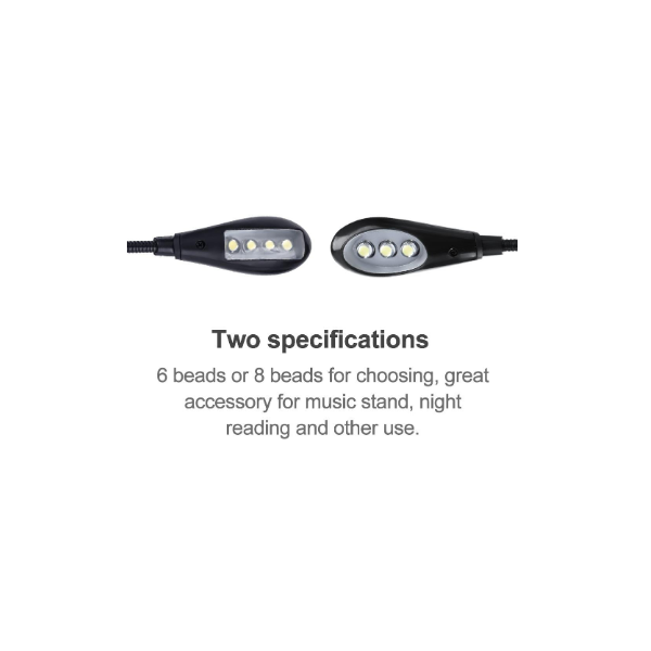 Luces para atriles portátiles MTSZZF Lámpara LED Recargable para Libros Escritorio y Viaje lámpara de 4 LED con Cuello de Cisne de Brazo Doble Ajustable con Clip para atriles Negro 