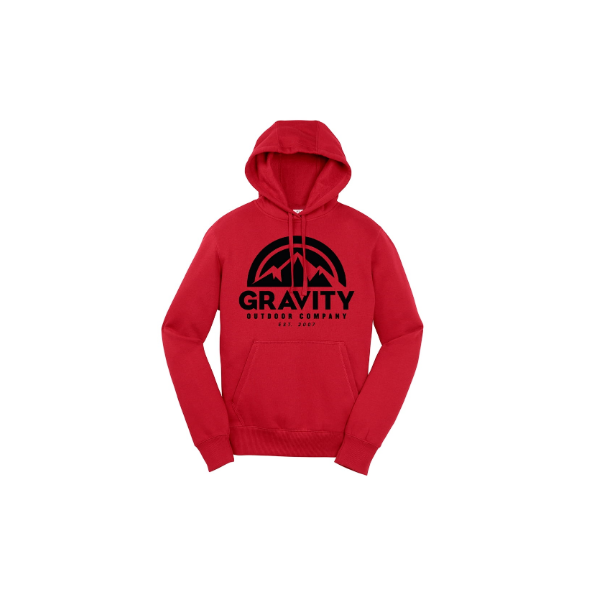 Suéter Con Capucha Para Hombre Gravity Outdoor Co. - Verdadero Rojo - Logotipo Negro - Xl Gravity Outdoor Co. Sudadera