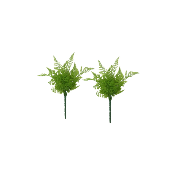 2xplástica Planta De Arbustos De Follaje De Artificial Con 5 Horquillas De Interior / Exterior Perfecl Césped Artificial