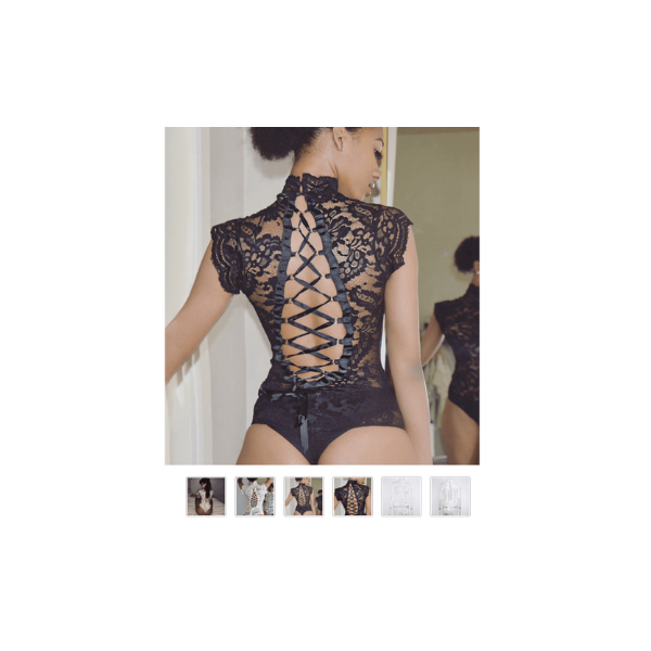 Body Erótico Para Mujer Visgogo Lencería Sexy Transparente De Encaje Completo Cheongsam Cuello Alto Visgogo Moda