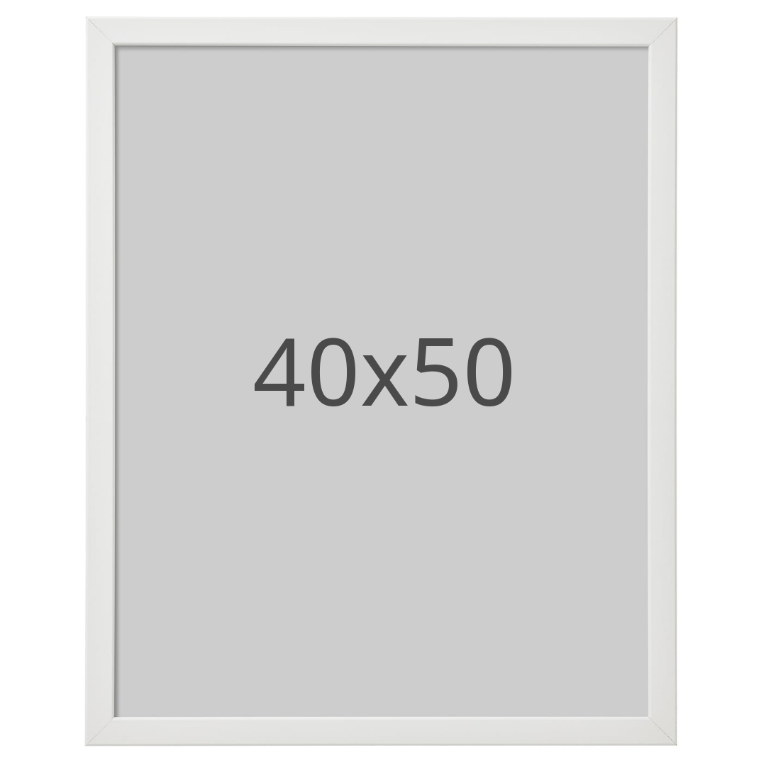 IKEA FISKBO ram, vit, 40x50 cm