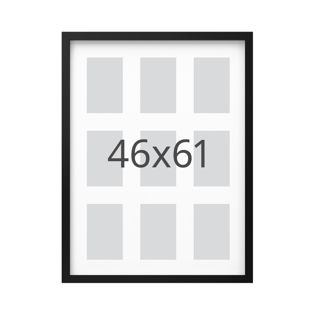 IKEA RÖDALM ram för 9 bilder, svart, 46x61 cm