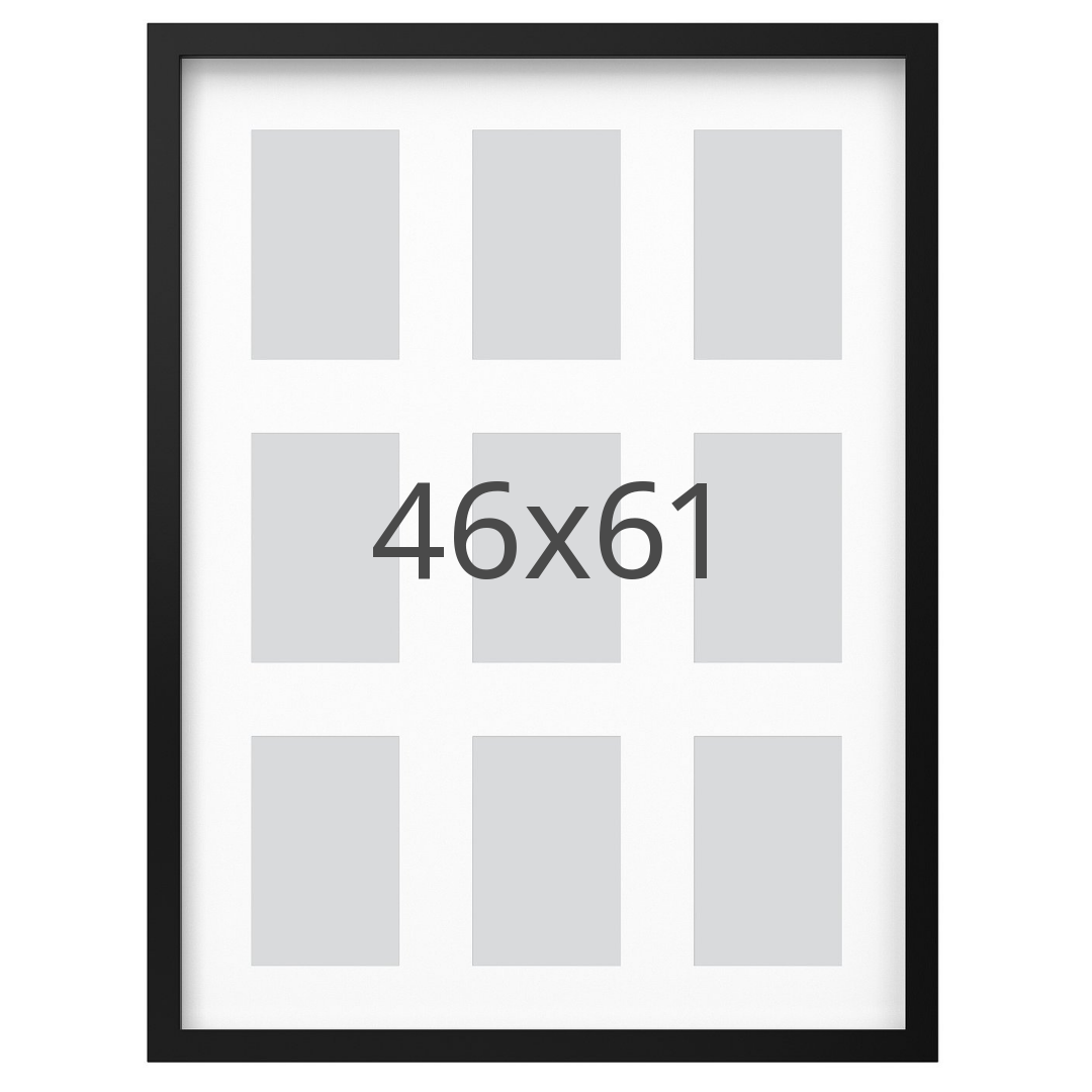 IKEA RÖDALM ram för 9 bilder, svart, 46x61 cm