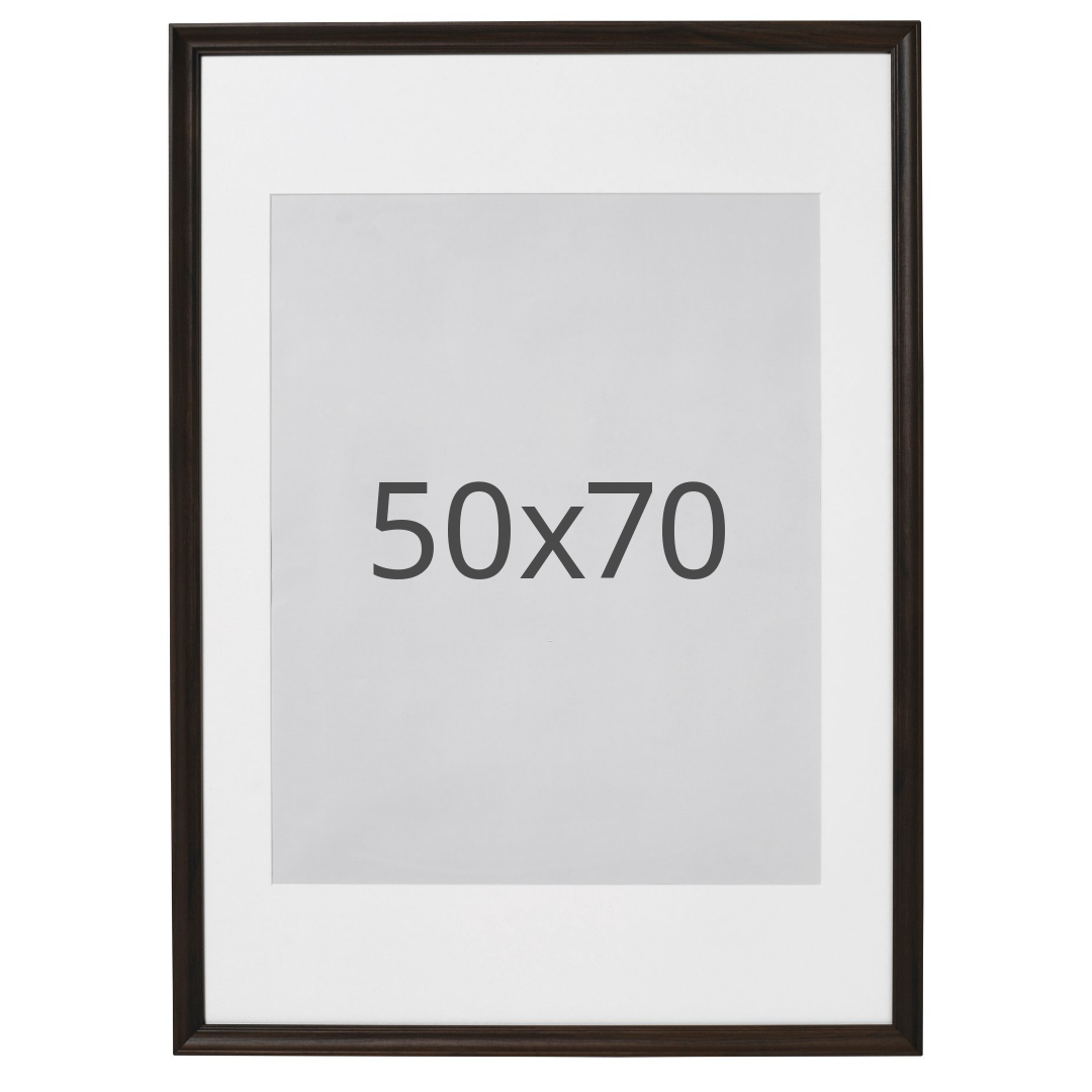 IKEA KLOTKÖRSBÄR ram, ekmönstrad/mörkbrun, 50x70 cm