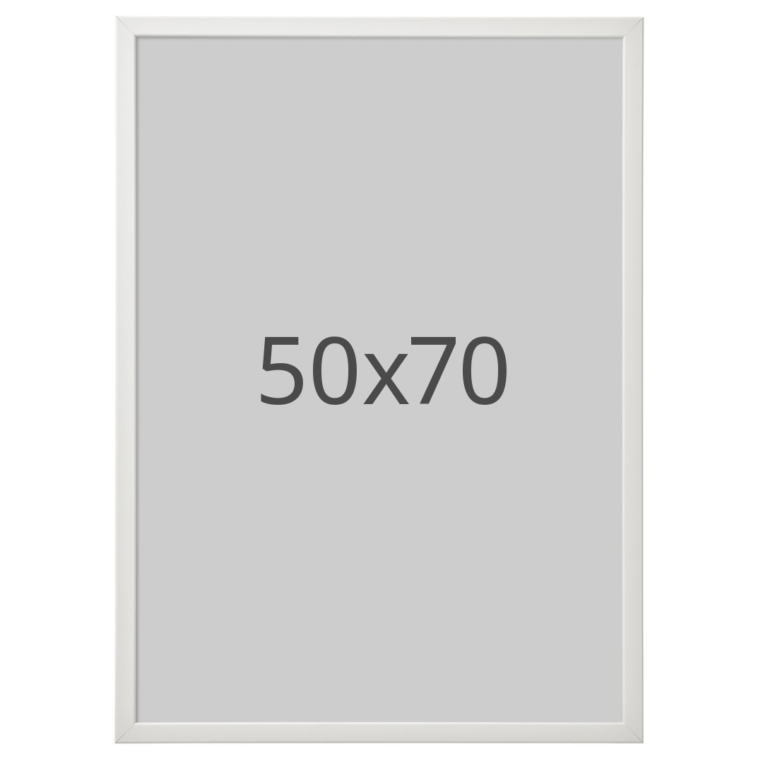 IKEA FISKBO ram, vit, 50x70 cm