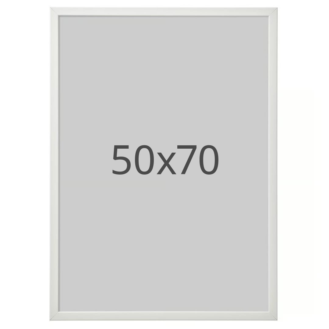 IKEA FISKBO ram, vit, 50x70 cm
