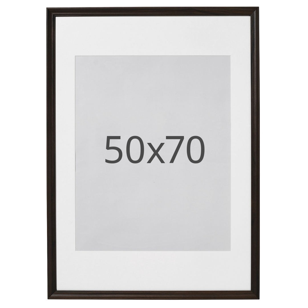 IKEA KLOTKÖRSBÄR ram, ekmönstrad/mörkbrun, 50x70 cm