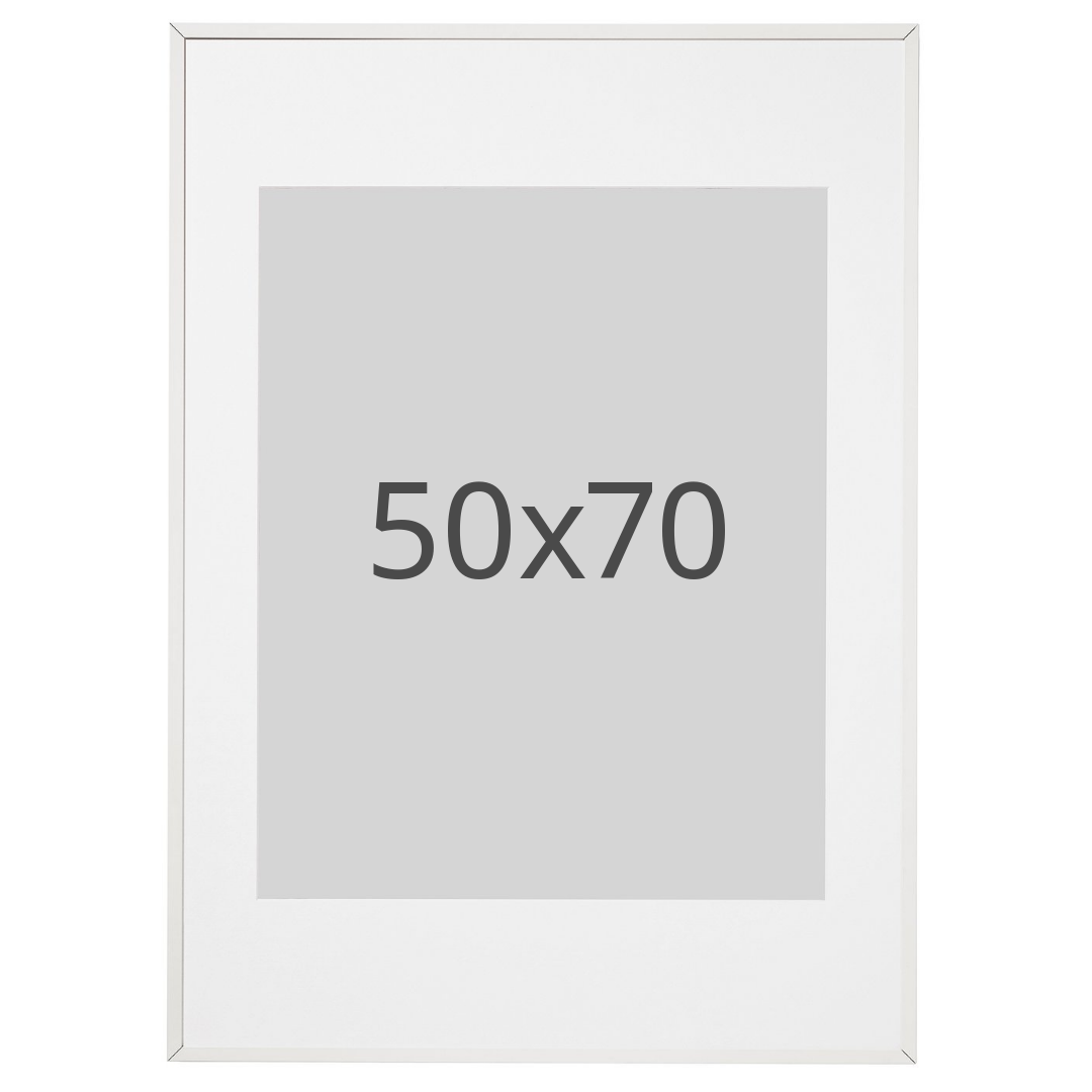 IKEA LOMVIKEN ram, vit, 50x70 cm