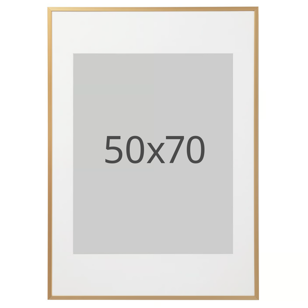 IKEA LOMVIKEN ram, guldfärgad, 50x70 cm