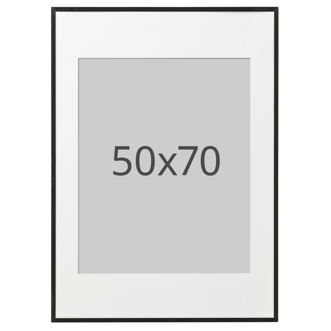 IKEA LOMVIKEN ram, svart, 50x70 cm