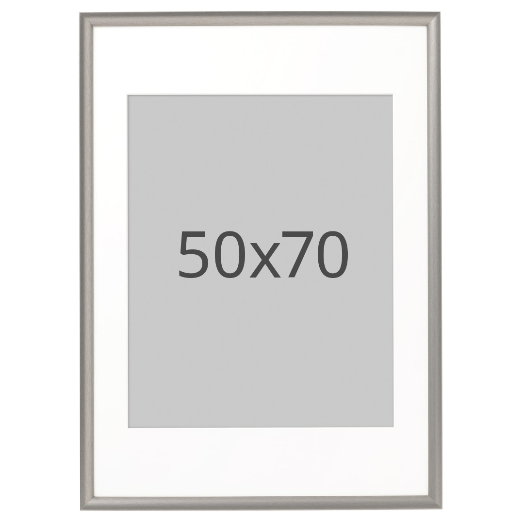 IKEA SILVERHÖJDEN ram, silverfärgad, 50x70 cm