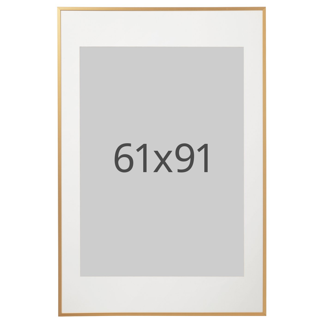 IKEA LOMVIKEN ram, guldfärgad, 61x91 cm