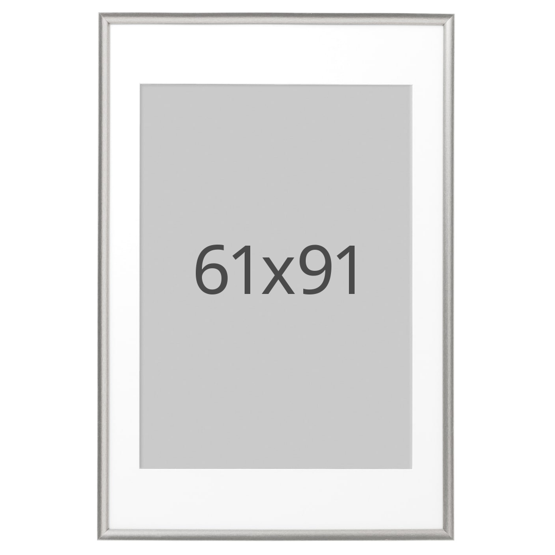 IKEA SILVERHÖJDEN ram, silverfärgad, 61x91 cm