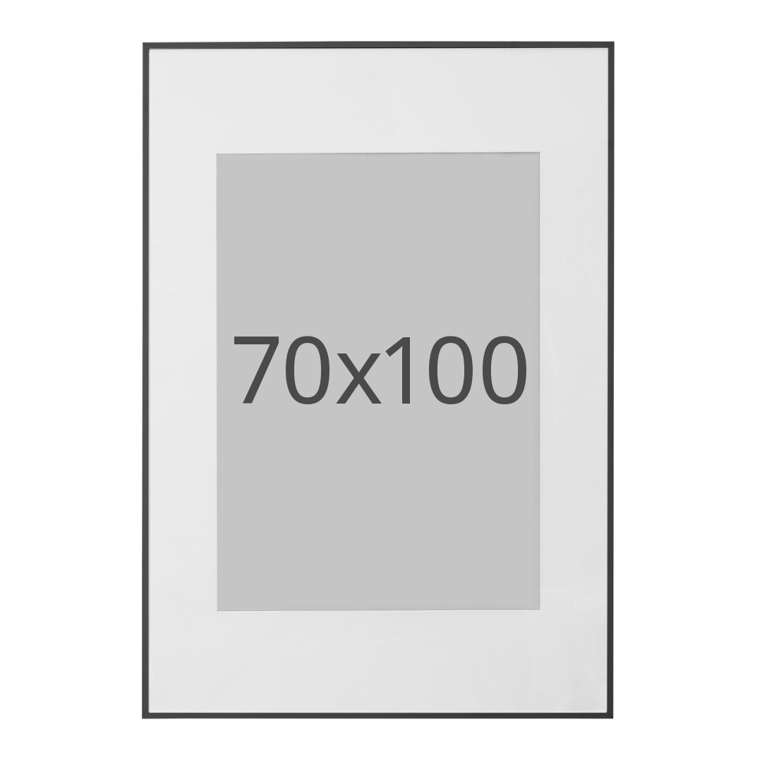 IKEA LOMVIKEN ram, svart, 70x100 cm